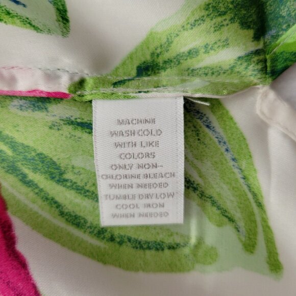 Charter Club Top Floral Size 0X Soft Flowy Sheer Bell Sleeves Side Slits - Picture 6 of 10